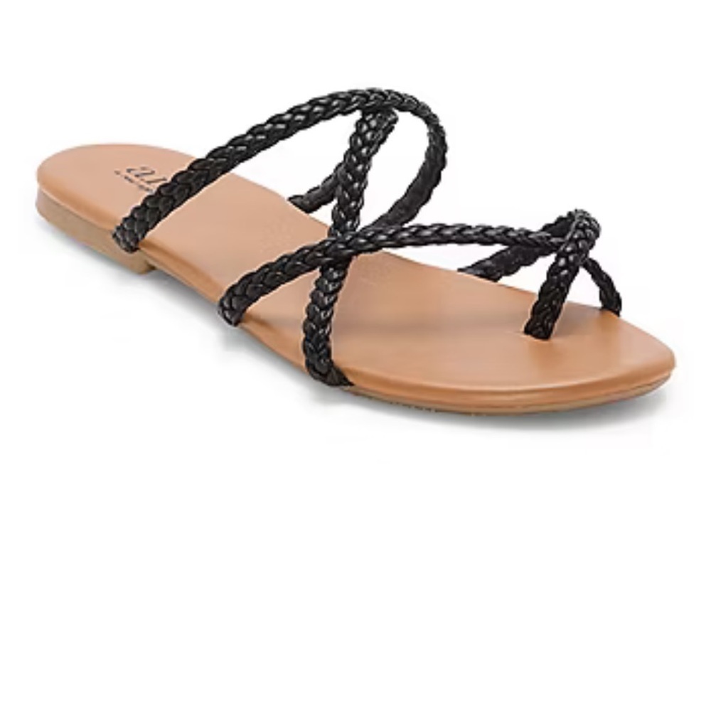 ANA braided women’s flat flip flop sandals